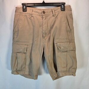 Levis Mens Cargo Shorts 31 Khaki Tan Utility Military Snap Pocket Hike Camping